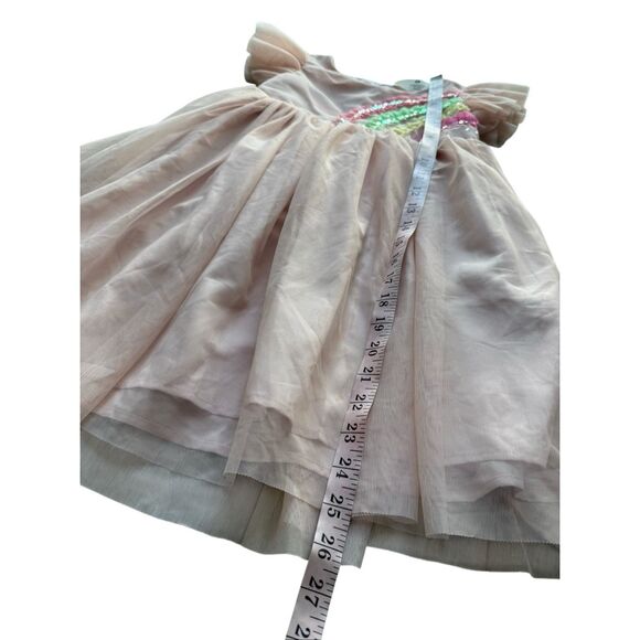 H&M Appliquéd Tulle Dress In Powder pink/rainbow - Picture 10 of 12